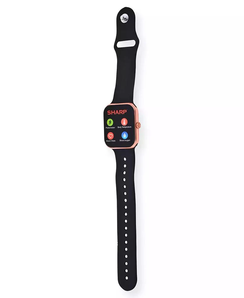 商品SHARP|Unisex Rose Gold-Tone and Black Silicone Smart Watch 38mm,价格¥281,第5张图片详细描述