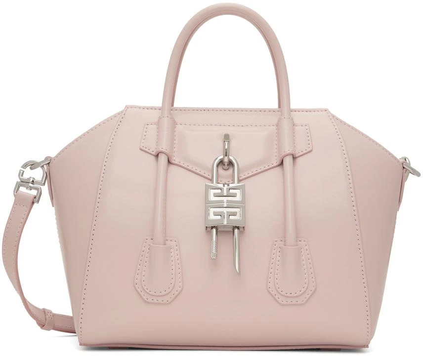 商品Givenchy|Pink Mini Antigona Lock Top Handle Bag,价格¥9853,第1张图片