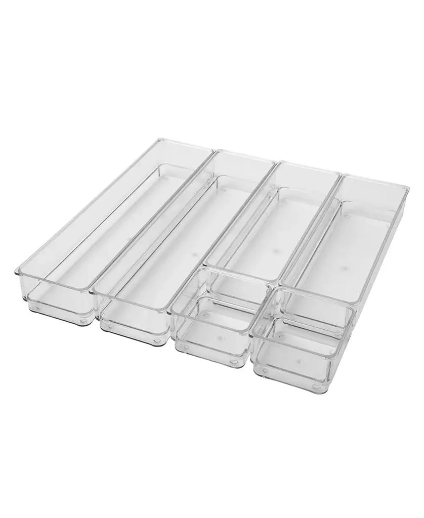 商品Martha Stewart|Miles Plastic Stackable Office Desk Drawer Organizers, Various Sizes, 6 Compartments,价格¥163,第1张图片