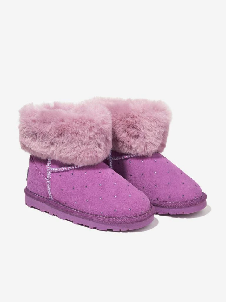 商品MONNALISA|Girls Suede Diamante Boots in Purple,价格¥986,第2张图片详细描述