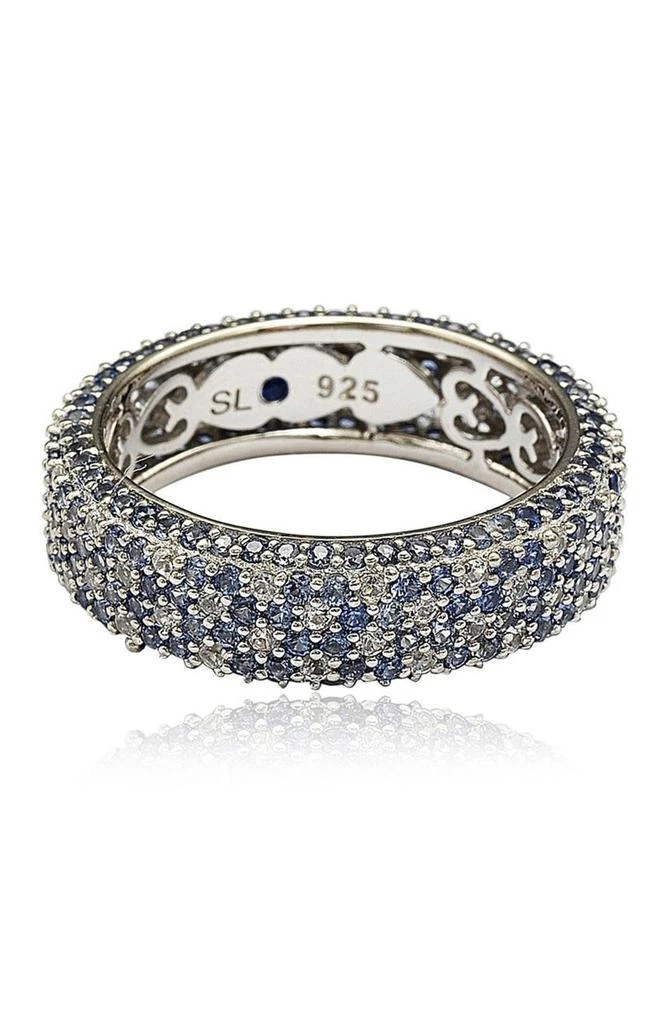 商品Suzy Levian|Sterling Silver Pavé Blue Sapphire & Created White Sapphire Ring,价格¥2609,第1张图片