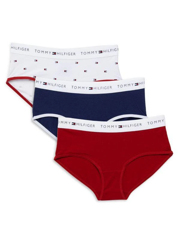 商品Tommy Hilfiger|Girl's 3-Pack Logo Hipster Briefs,价格¥80,第1张图片