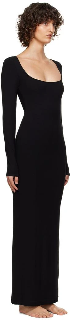 商品SKIMS|Black Soft Lounge Rib Long Sleeve Dress,价格¥689,第2张图片详细描述