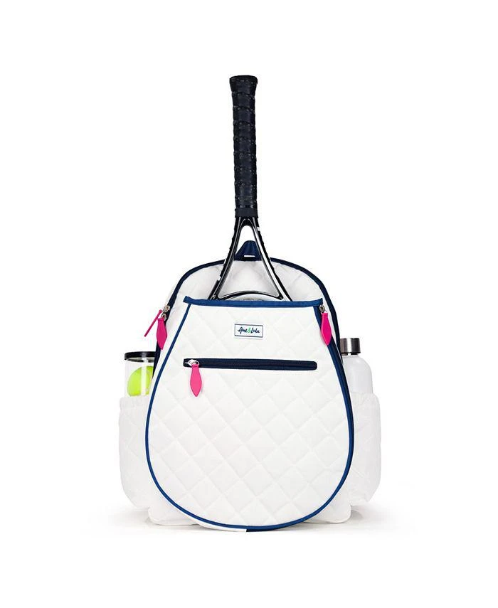 商品Ame & Lulu|Quilted White Navy Pink Jr. Love Tennis Backpack,价格¥733,第1张图片