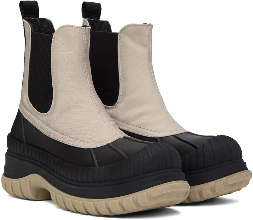 商品Ganni|Beige & Black Outdoor Chelsea Boots,价格¥1604,第4张图片详细描述