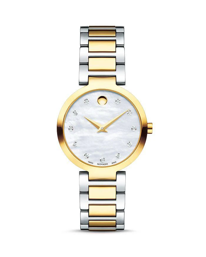 商品Movado|Modern Classic Diamond Two-Tone Watch, 28mm,价格¥4697,第1张图片