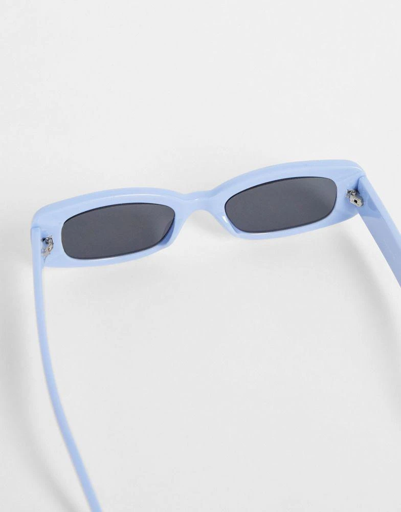 商品ASOS|ASOS DESIGN rectangle sunglasses with smoke lens in blue - MBLUE,价格¥85,第2张图片详细描述