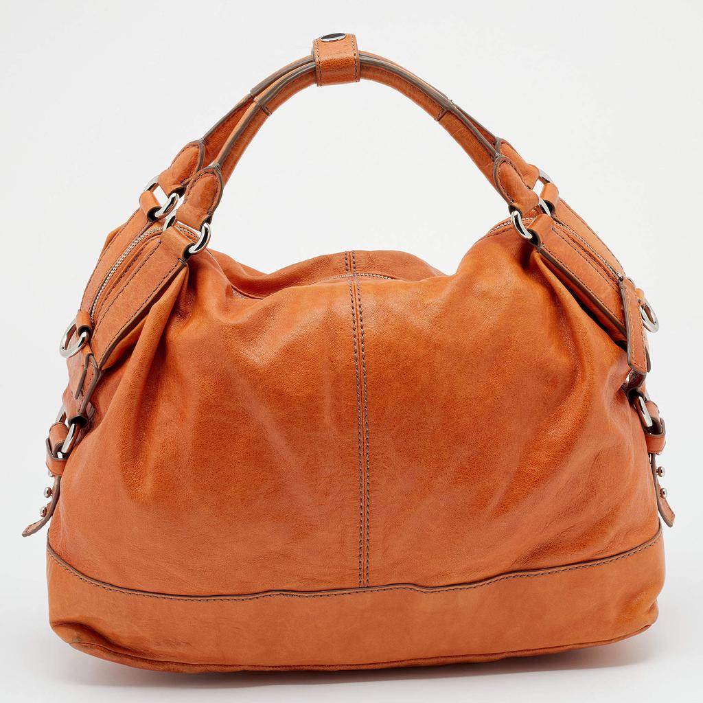 Givenchy Orange Leather Satchel商品第4张图片规格展示