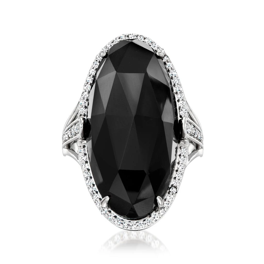 商品Ross-Simons|Onyx Ring With . White Topaz in Sterling Silver,价格¥1278,第1张图片