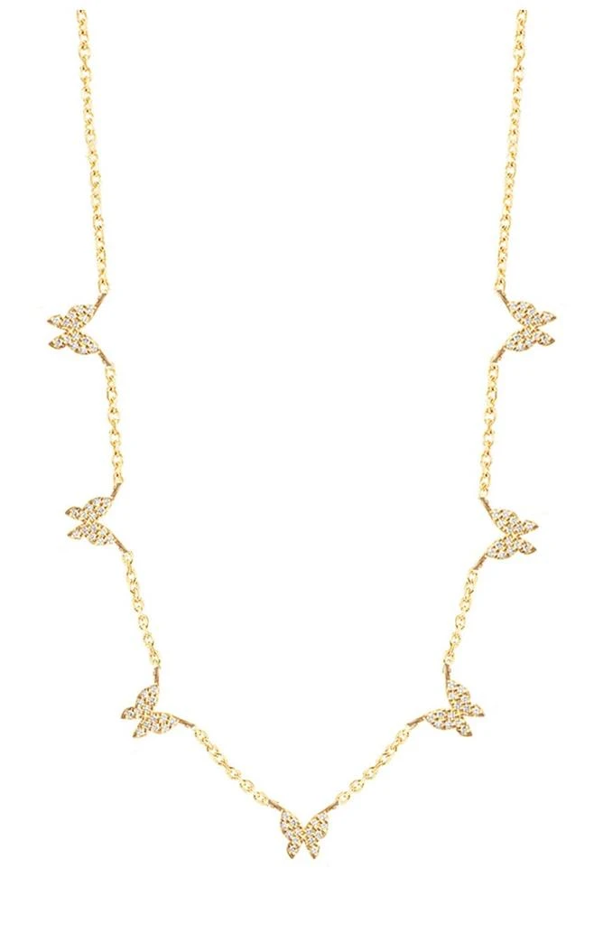商品Gabi Rielle|14K Gold Vermeil Multi Butterfly Micro Pave Necklace,价格¥424,第1张图片