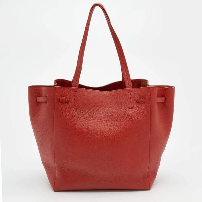 商品[二手商品] Celine|Celine Orange Soft Grained Leather Small Cabas Phantom Tote,价格¥3078,第4张图片详细描述