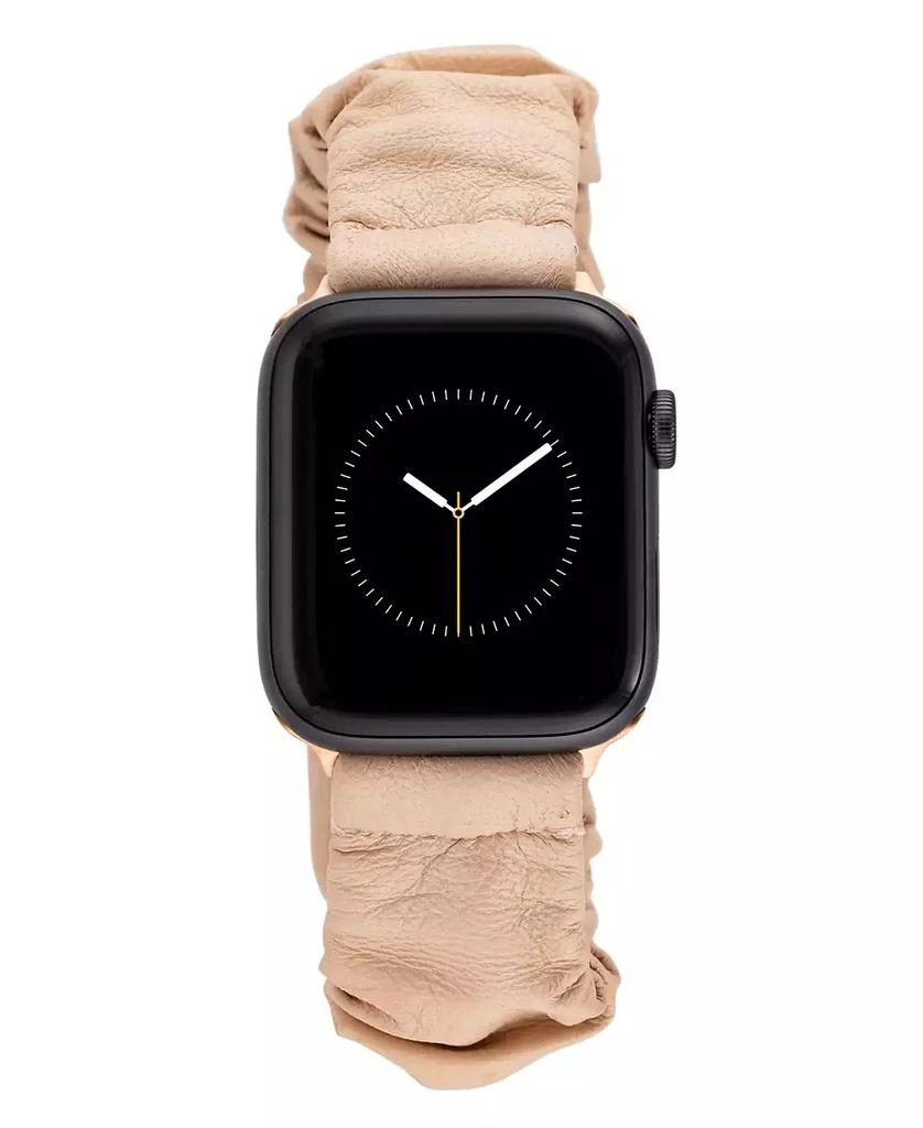 商品Anne Klein|Women's Beige Genuine Leather Scrunchie Band designed for Apple Watch® 42mm (Series 10) & 38/40/41mm,价格¥203,第1张图片