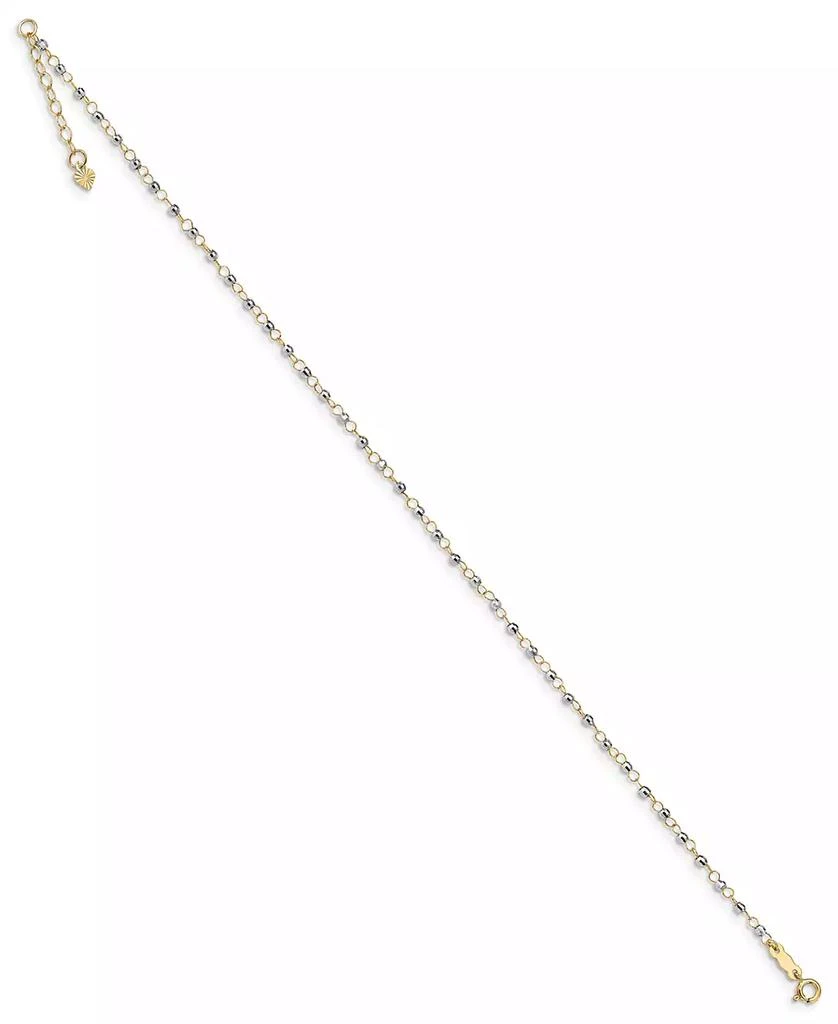 商品Macy's|Circle Chain and Reflective Bead Anklet in 14k Yellow and White Gold,价格¥2693,第1张图片