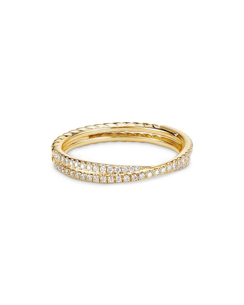 商品David Yurman|18K Yellow Gold DY Crossover® Micro Pavé Band Ring,价格¥14295,第1张图片