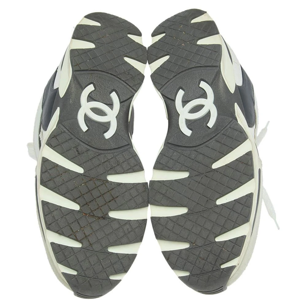 Chanel Tricolor Leather And Canvas  CC Lace Up Sneakers  Size 40 商品