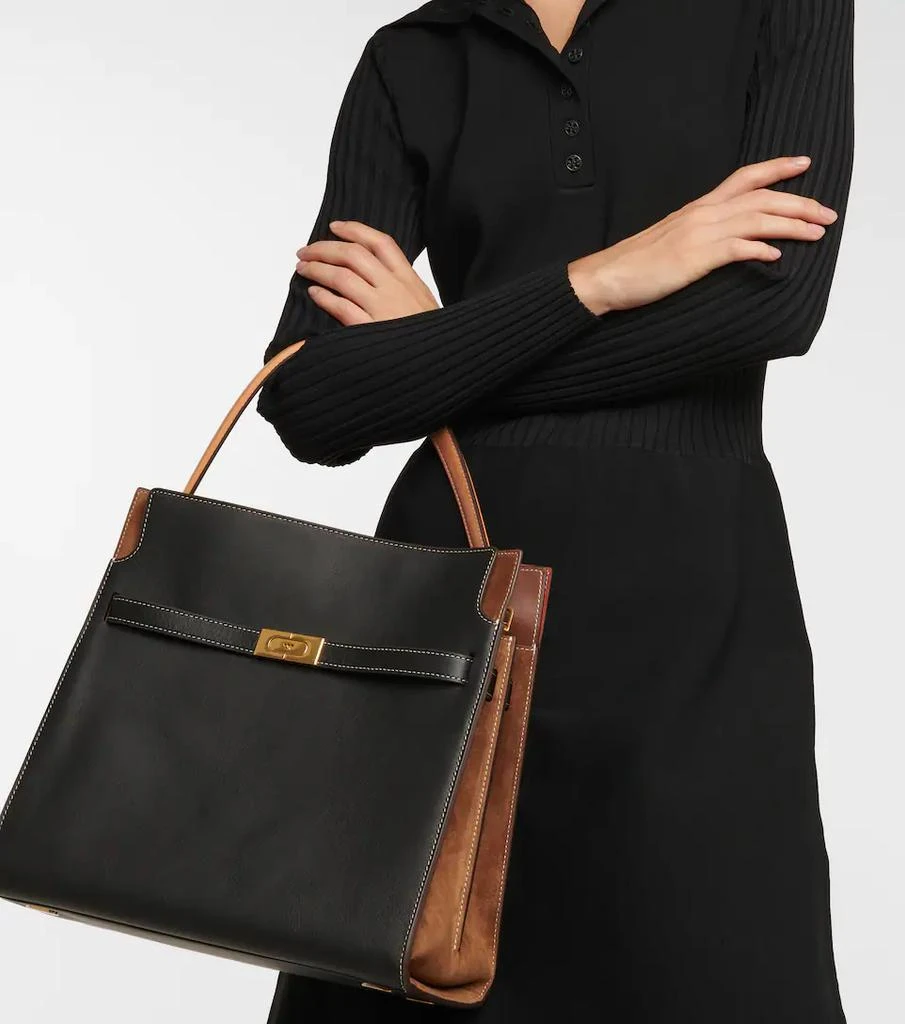 商品Tory Burch|Lee Radziwill leather and suede tote,价格¥9568,第2张图片详细描述