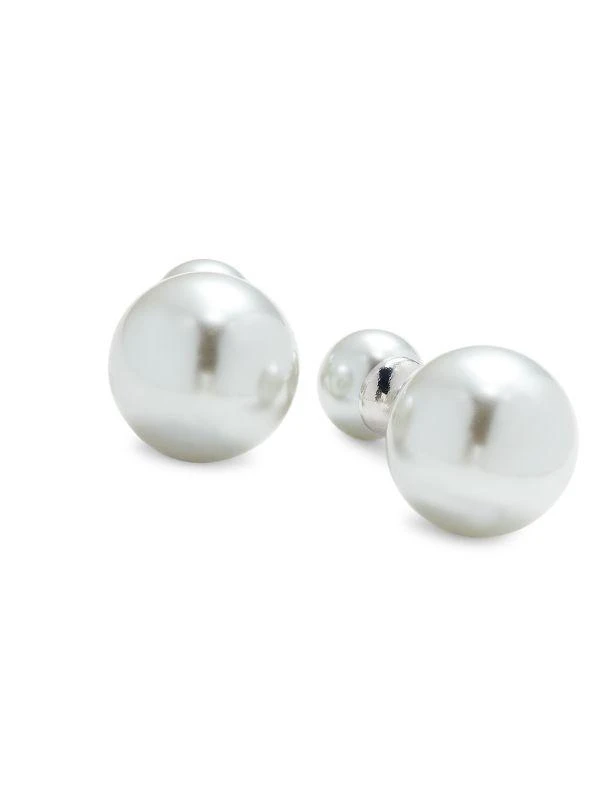 商品Shashi|Silverplated Double Ball Stud Earrings,价格¥152,第1张图片