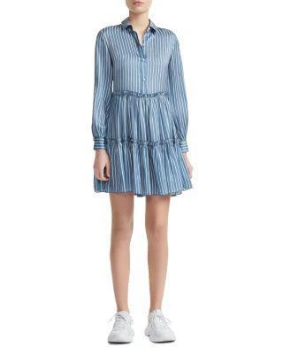 商品Maje|Rodesa Striped Ruffled Shirt Dress,价格¥1094,第1张图片