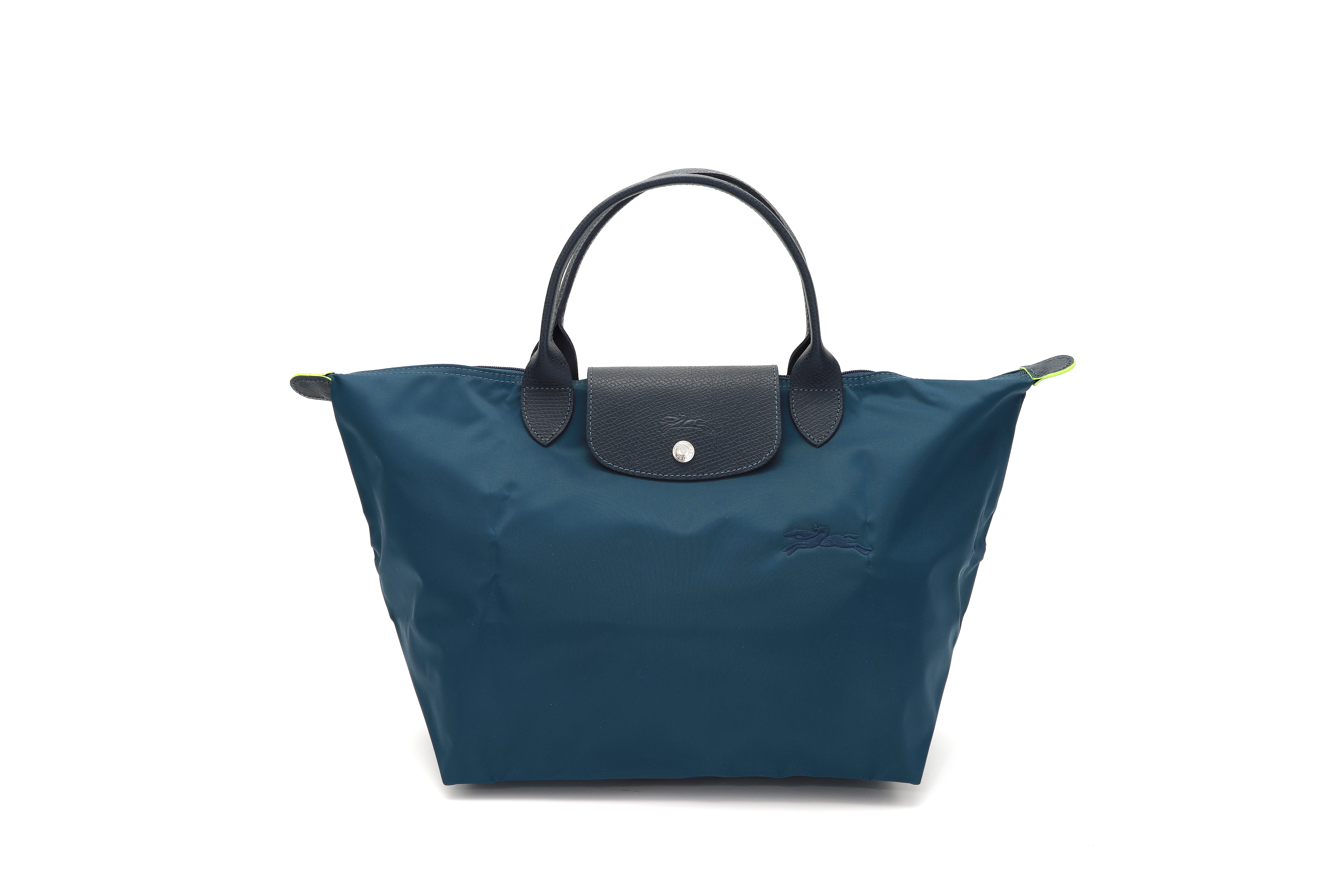 商品[国内直发] Longchamp|珑骧 LONGCHAMP 奢侈品 女士LE PLIAGE GREEN环保系列中号深海蓝色织物短柄可折叠手提包饺子包 1623 919 P57,价格¥852,第1张图片