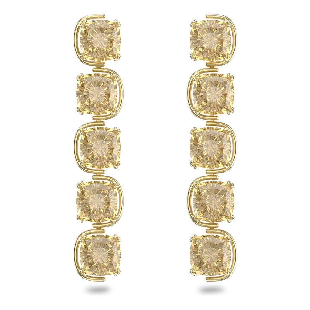 商品Swarovski|Harmonia drop earrings cushion cut floating crystals gold-tone plated,价格¥1234,第1张图片