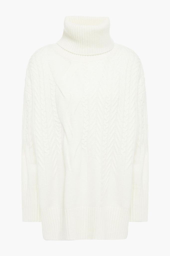 Cable-knit cashmere turtleneck sweater商品第1张图片规格展示