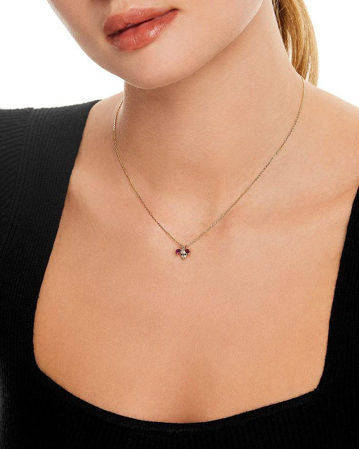 商品Bloomingdale's|Ruby & Diamond Bumblebee Pendant Necklace in 14K Yellow Gold, 18" -  100% Exclusive,价格¥3817,第2张图片详细描述