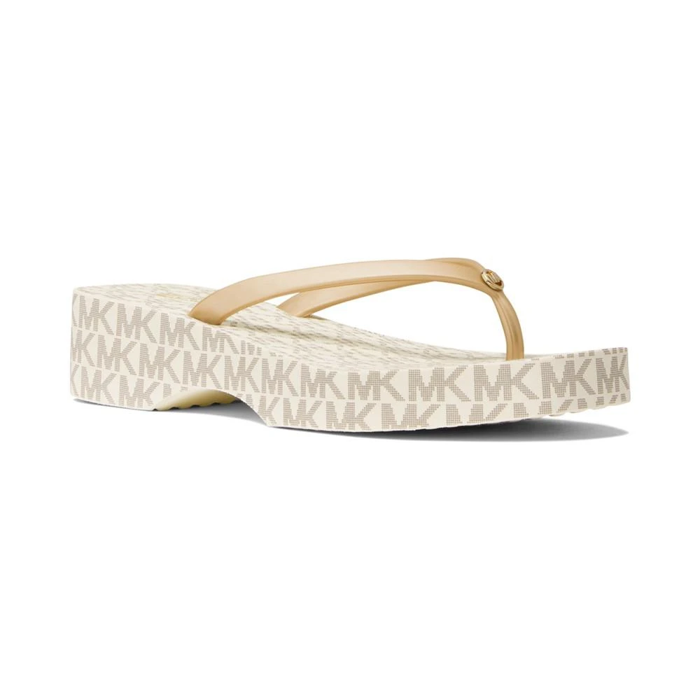 商品Michael Kors|Women's Lilo Logo Wedge Flip Flop Sandals,价格¥414,第1张图片
