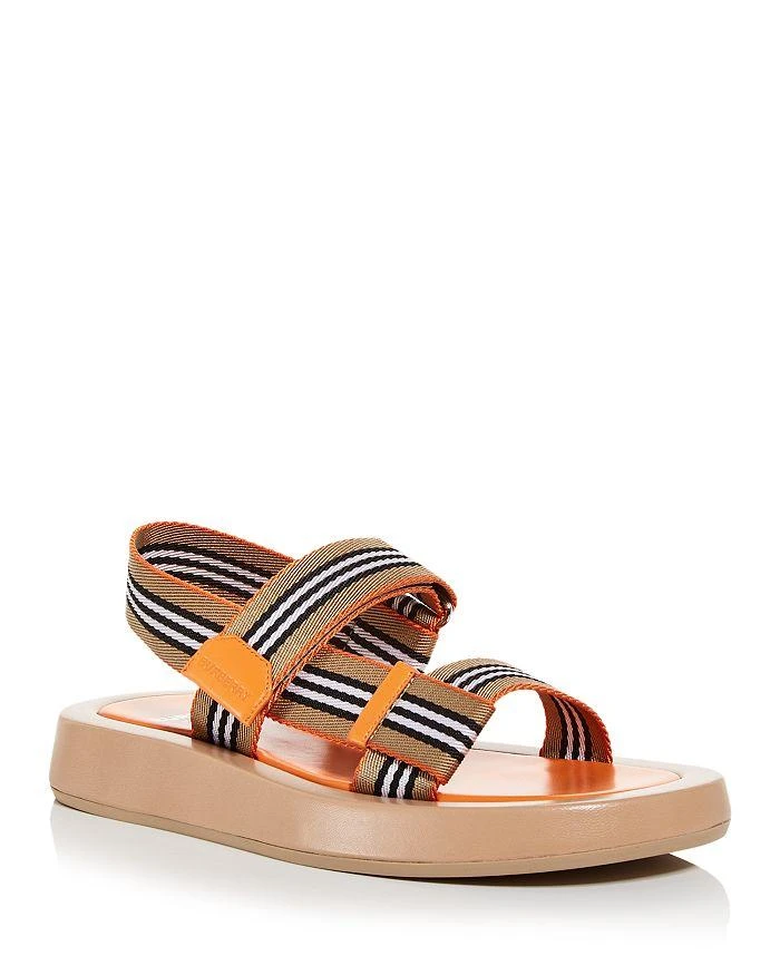 商品Burberry|Women's Eve Icon Stripe Slingback Sandals,价格¥5161,第1张图片