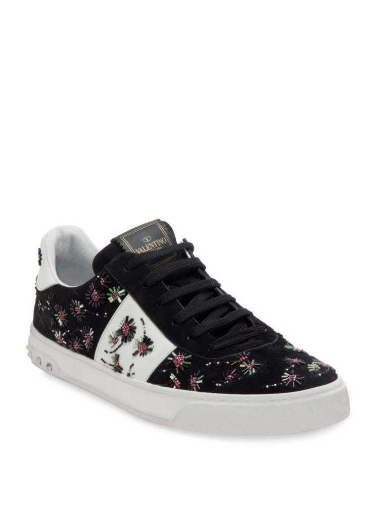 商品Valentino|Fly Crew Beaded Suede Sneakers,价格¥4126,第1张图片