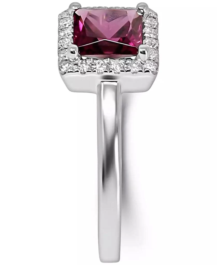 商品Macy's|Peridot (7/8 ct. t.w.) & Diamond (1/10 ct. t.w.) Square Halo Ring in 14k White Gold (Also in Rhodolite),价格¥3238,第3张图片详细描述