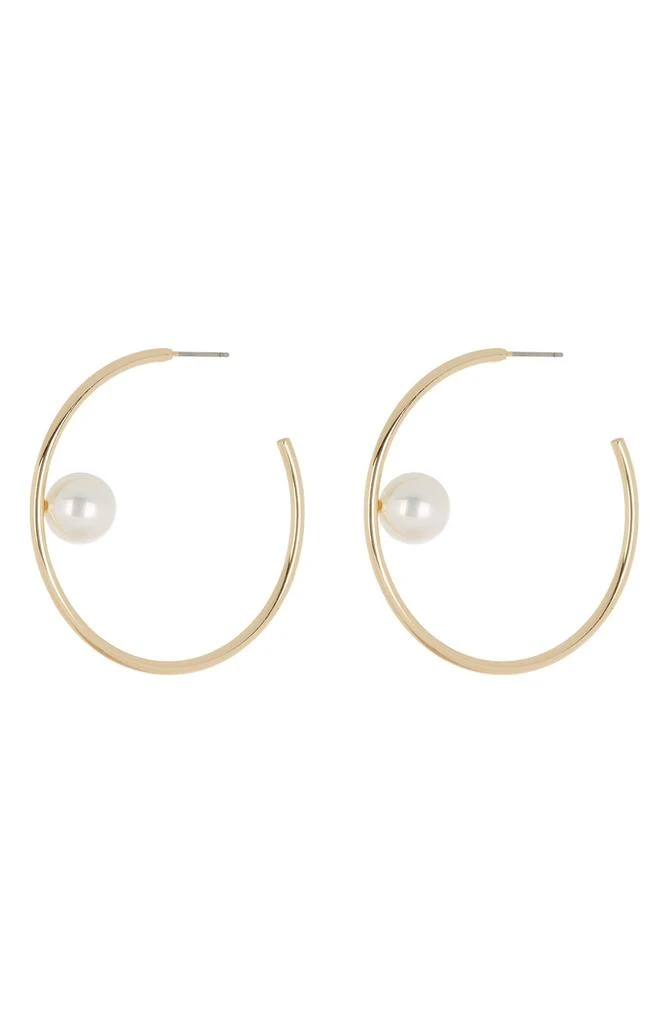 商品Cara|Imitation Pearl Hoop Earrings,价格¥48,第1张图片