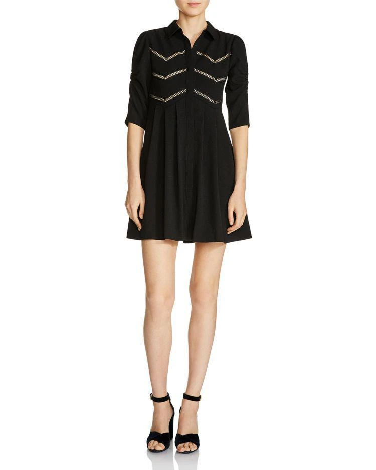 商品Maje|Ratila Lace-Inset A-Line Mini Dress,价格¥1463,第1张图片