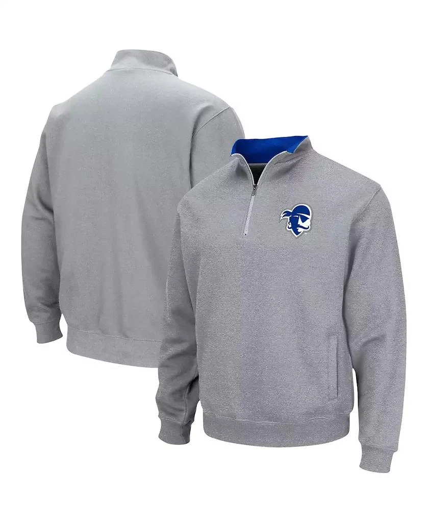 商品Colosseum|Men's Heathered Gray Seton Hall Pirates Tortugas Team Logo Quarter-Zip Jacket,价格¥280,第1张图片