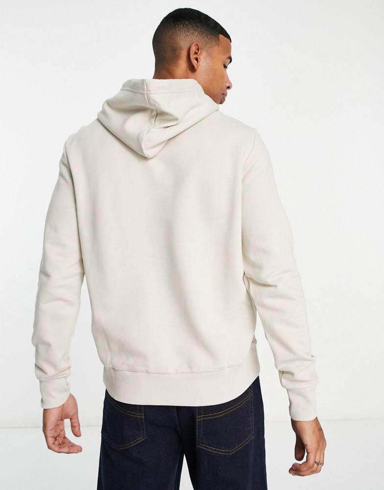 Calvin Klein distorted logo cotton blend hoodie in stone商品第2张图片规格展示