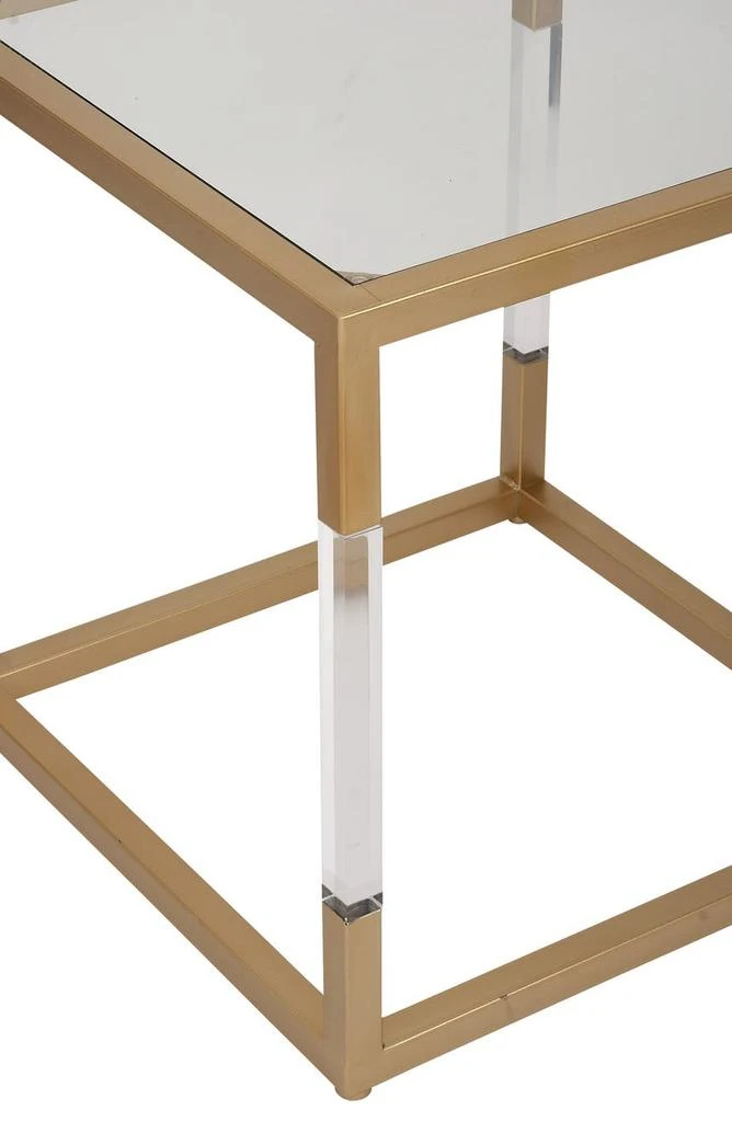 商品GINGER BIRCH STUDIO|Goldtone Metal Accent Table with Clear Glass Top & Acrylic Legs,价格¥1224,第2张图片详细描述