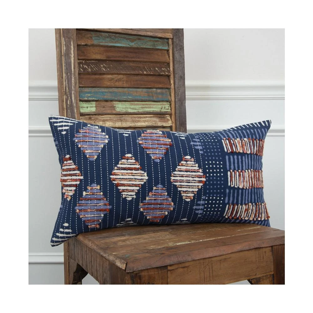 商品Rizzy Home|Geometric Polyester Filled Decorative Pillow, 14" x 26",价格¥521,第2张图片详细描述