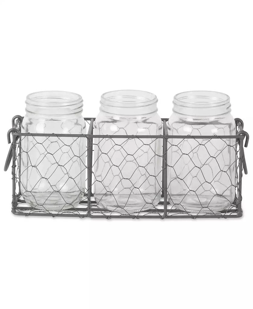 商品Design Imports|Vintage-like Chicken Wire Flatware Caddy with Clear Jars,价格¥249,第2张图片详细描述