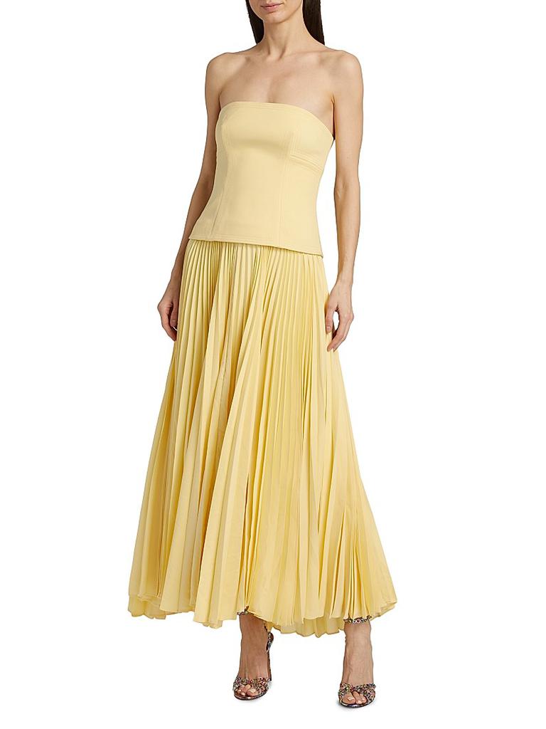 acler brayswick pleated strapless maxi dress emilyosment looking absolutely divine in the Brayswick Midi Dress by Acler   ~ a sophisticated and stylish piece that combines modern design with  elegant details. The bodice of this dress is crafted