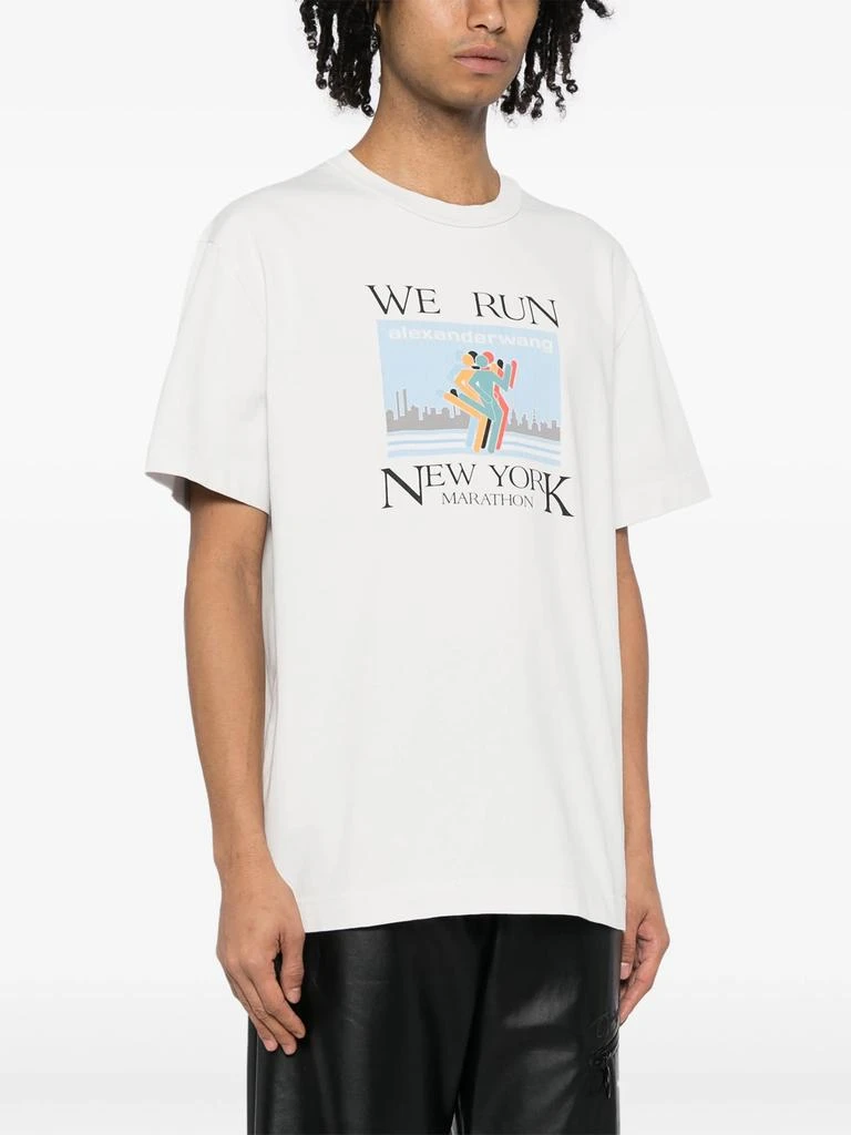 商品Alexander Wang|ALEXANDER WANG Women Marathon Graphic Short Sleeve Tee,价格¥800,第1张图片