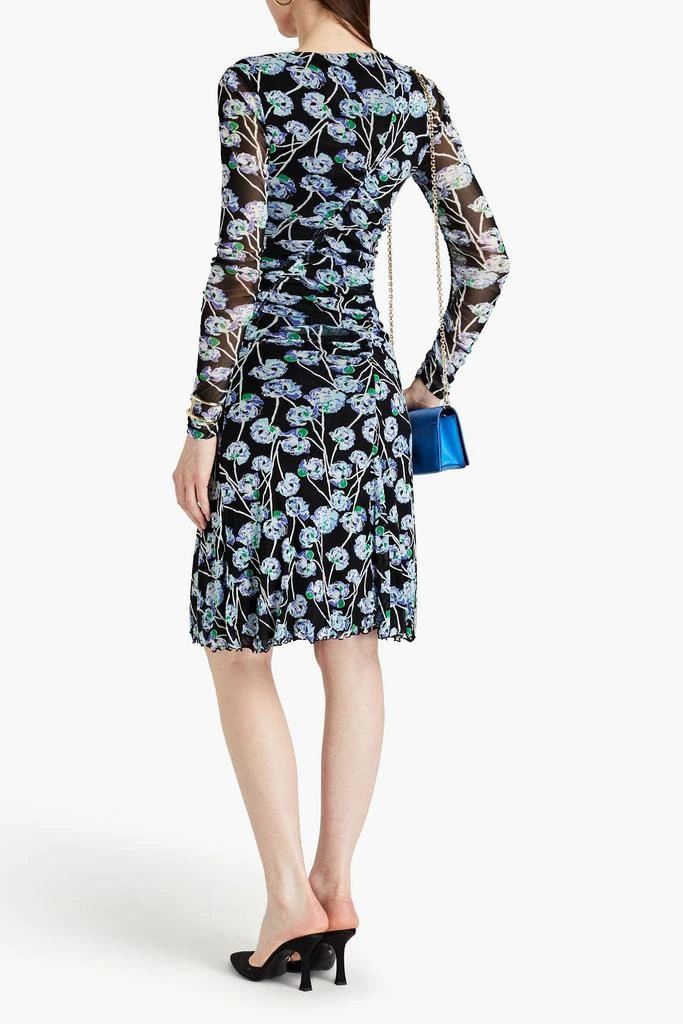 商品Diane von Furstenberg|Missy ruched floral-print stretch-mesh dress,价格¥2059,第3张图片详细描述