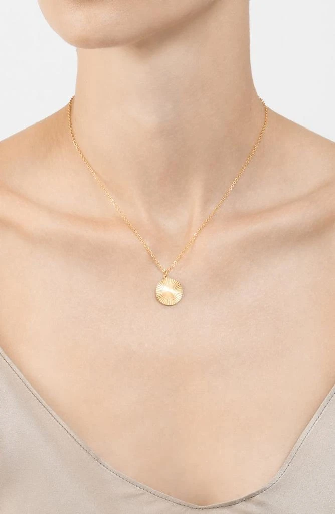 商品ADORNIA|14K Gold Plated Water Resistant Medallion Burst Pendant Necklace,价格¥189,第2张图片详细描述
