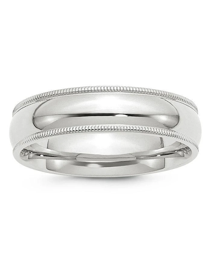 商品Bloomingdale's|Men's 6mm Milgrain Comfort Fit Band in 14K White Gold - Exclusive,价格¥23507,第1张图片
