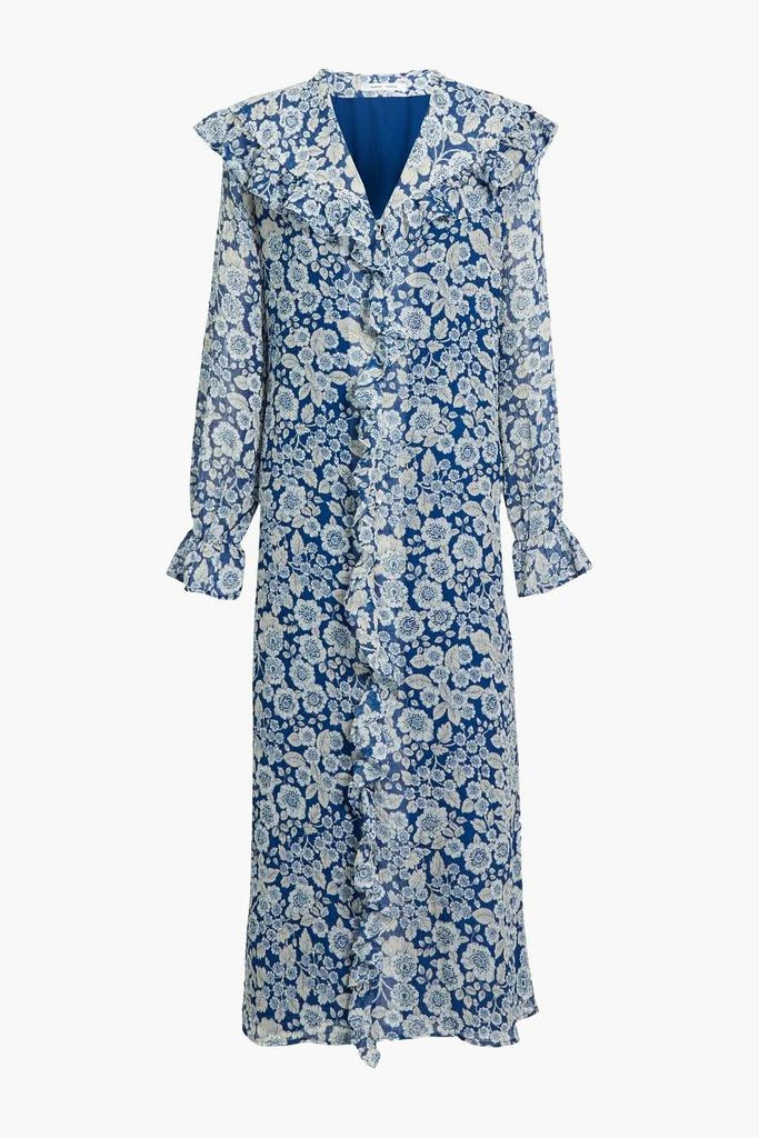 商品SAMSØE Φ SAMSØE|Jytta ruffle-trimmed floral-print crepon midi dress,价格¥840,第3张图片详细描述