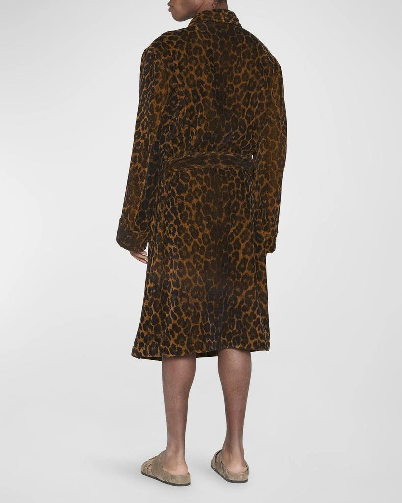 商品Tom Ford|Men's Leopard-Print TF-Logo Robe,价格¥4541,第4张图片详细描述
