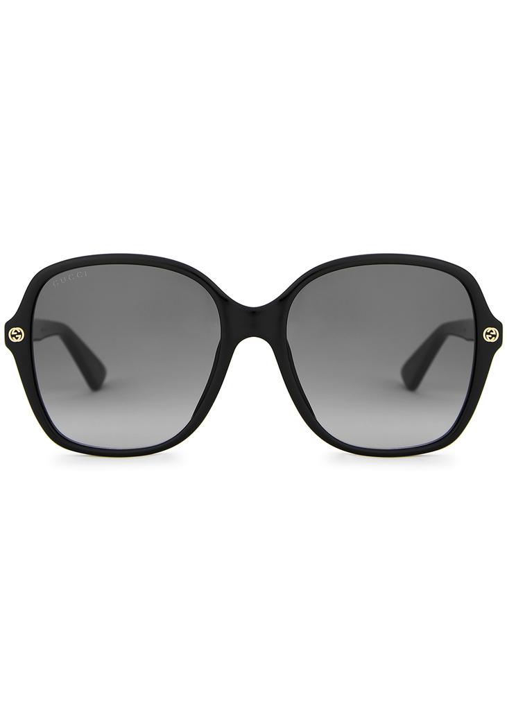 Black oversized sunglasses商品第2张图片规格展示