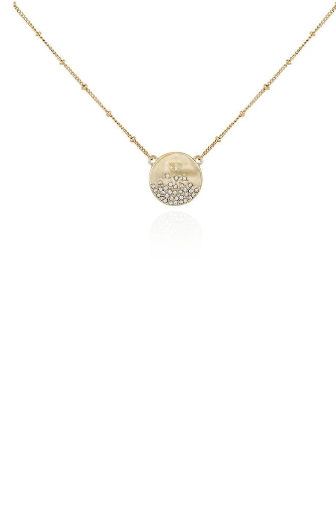 商品Vince Camuto|Gold-Tone Hammer Texture Pavé Crystal Necklace,价格¥152,第3张图片详细描述