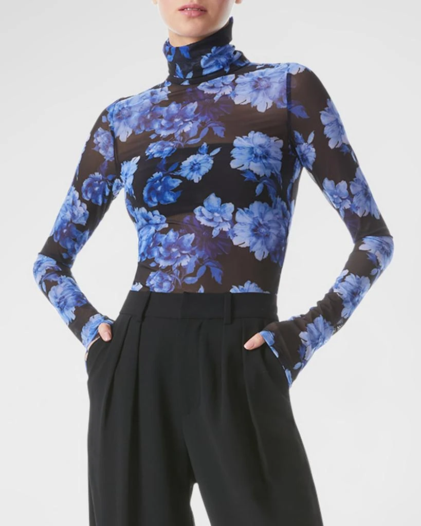 商品Alice + Olivia|Delaina Long-Sleeve Turtleneck Mesh Top,价格¥1236,第1张图片