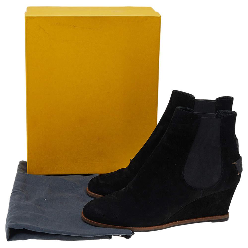 Fendi Black Suede Black Ankle Boots Size 41商品第8张图片规格展示