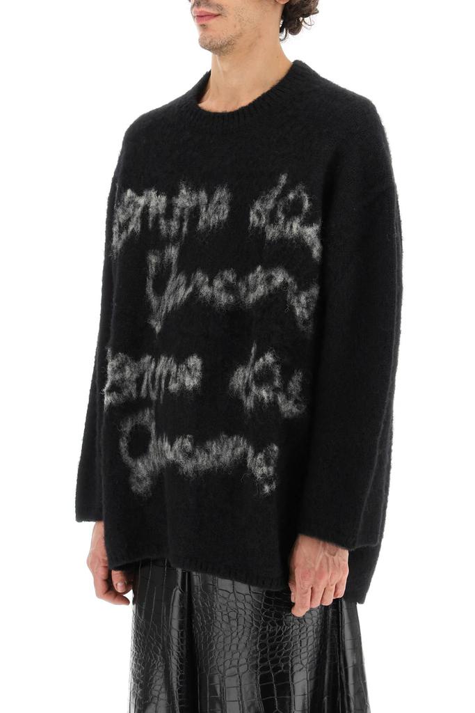 Comme des garcons homme plus oversized carded wool sweater with jacquard lettering商品第4张图片规格展示