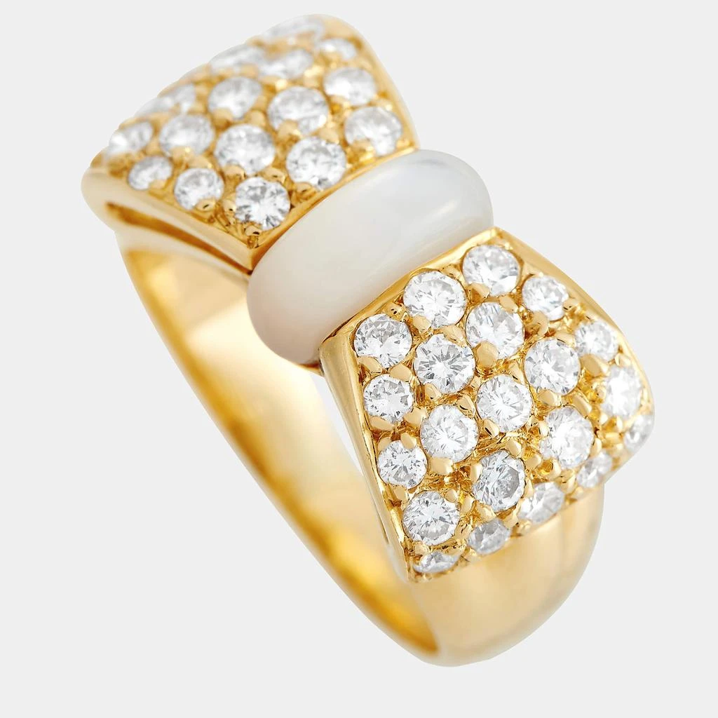商品[二手商品] Van Cleef & Arpels|Van Cleef  Arpels 18K Yellow Gold 0.75ct Diamond and Mother of Pearl Bow Ring,价格¥37788,第1张图片